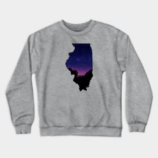 Illinois Silhouette - Starry Sunset Crewneck Sweatshirt